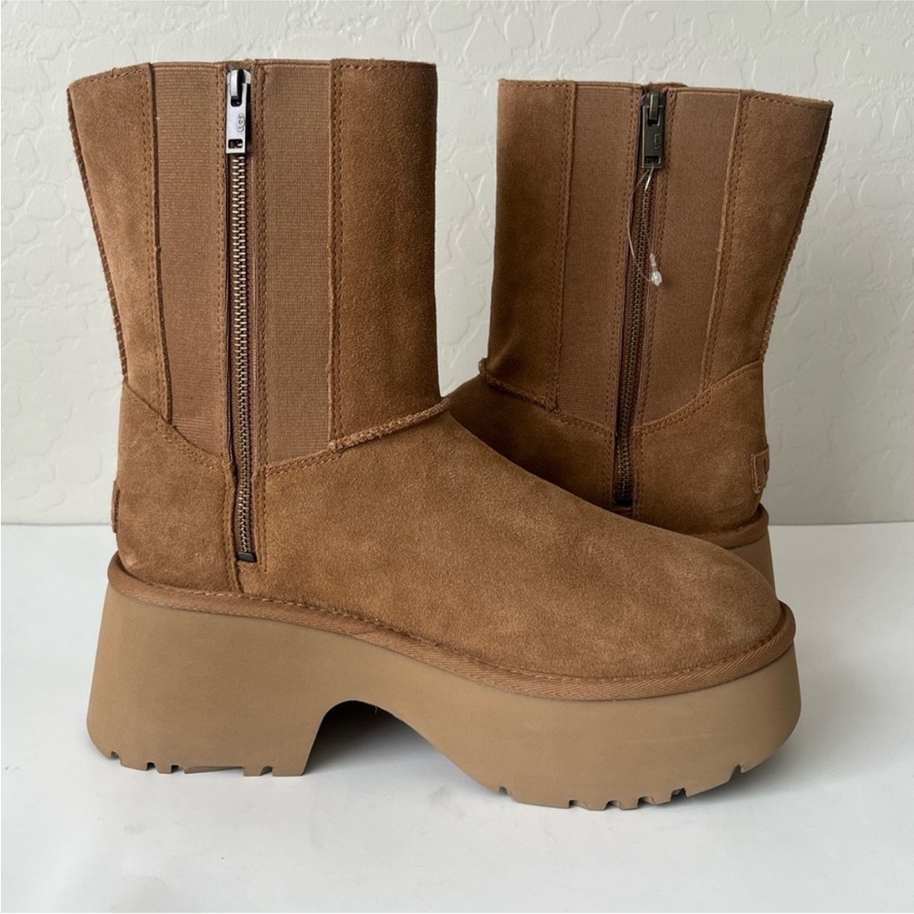 Ugg Classic Platform New Heights Twin Seam Women's Chestnut Boots, NEW - Picture 8 of 12